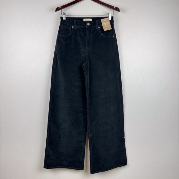 Madewell Superwide Leg High Rise Cotton Blend Pants Corduroy Black Size 25 NWT - Picture 4 of 11